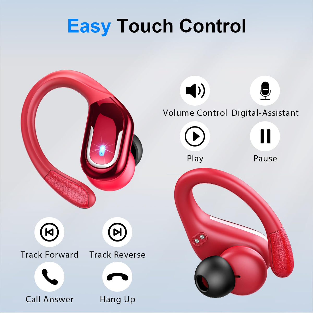 Wireless Earbuds Sports, 75Hrs Bluetooth 5.4 Headphones, Bass Hi-Fi Stereo