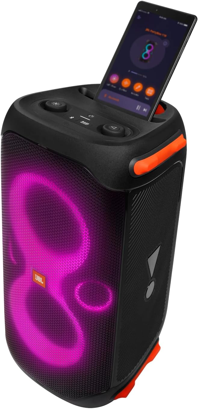 JBL PartyBox 110 - Portable Party Speaker with Built-in Lights, Powerful Sound and deep bass, Black