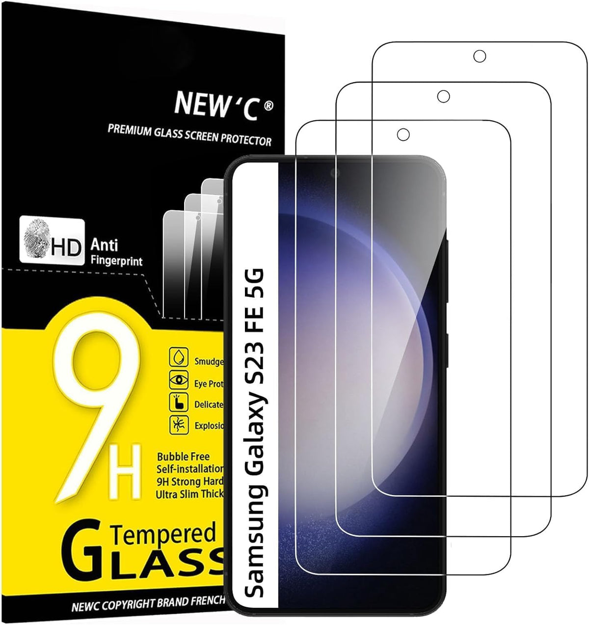 NEW'C for Samsung Galaxy S23 6.1" (SM-S911),Screen Protector Tempered Glass