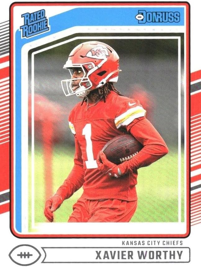 Kansas City Chiefs 2024 Donruss Factory Sealed Team Set Featuring Patrick Mahomes, Travis Kelce and Chris Jones with Xavier Worthy Rated Rookie Card Plus
