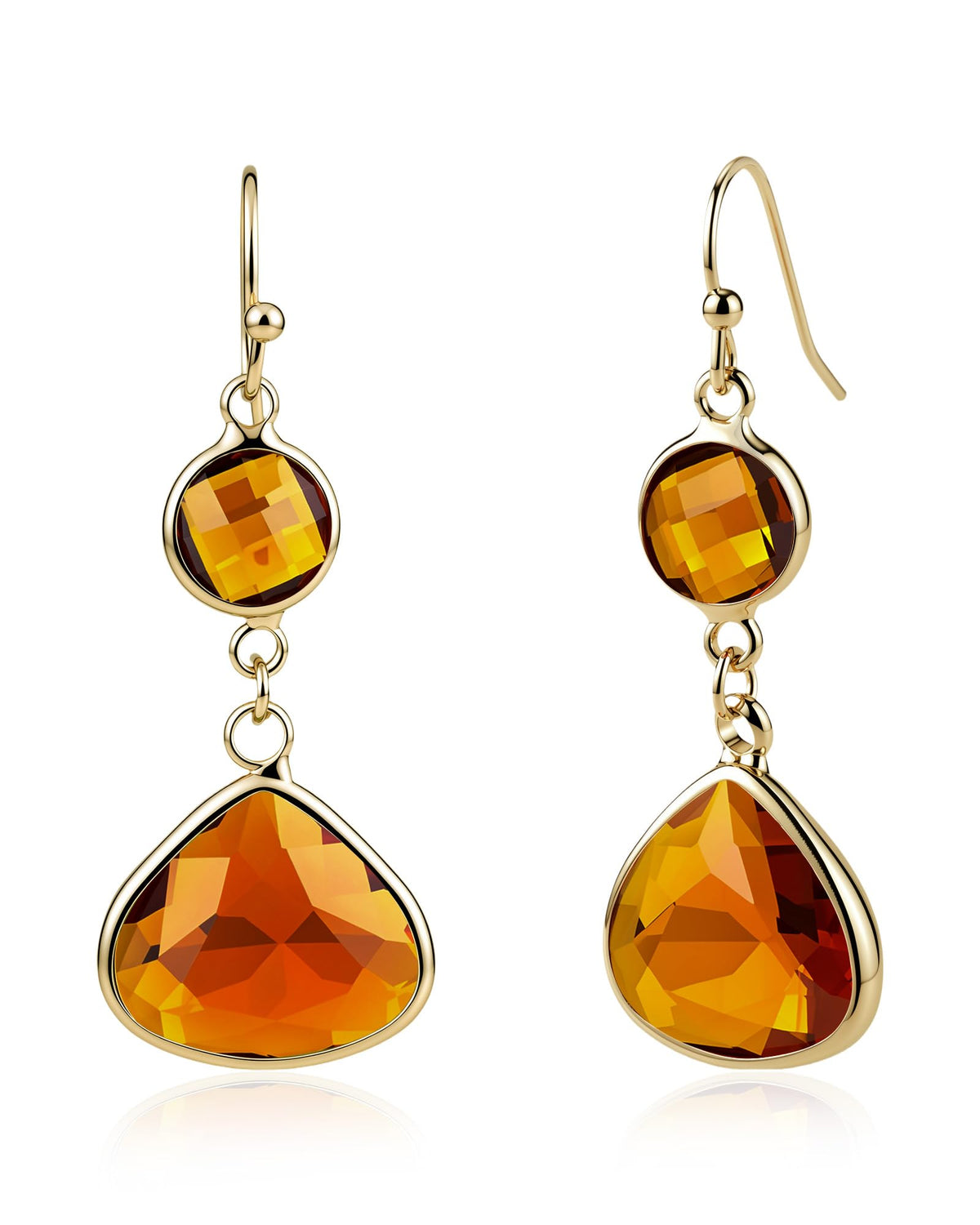 Handmade Dangle Drop Birthstone Earrings 14K Gold - Plated Hypoallergenic Lightweight & Comfortable Elegant Gemstone Earrings for Women