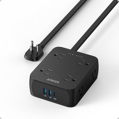 Anker Power Strip with 2000J Surge Protector, Outlet Extender, 20W, 8AC