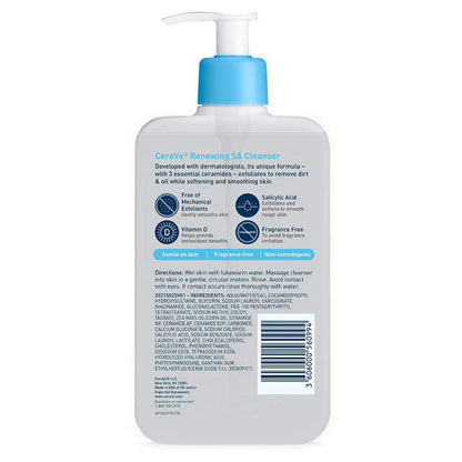 CeraVe Renewing Salicylic Acid Cleanser, Gentle Exfoliating Face Wash, 16oz