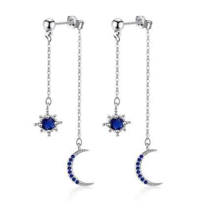 Moon and Star Dangle Earrings