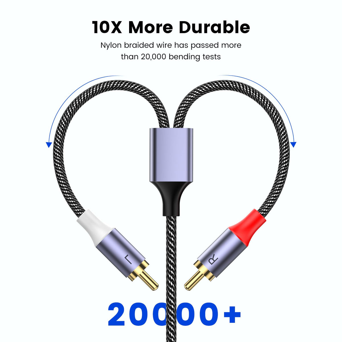 MOSWAG 2RCA Male to 2RCA Male Phono Cable 1m, 2 RCA Audio Cable Phono Lead