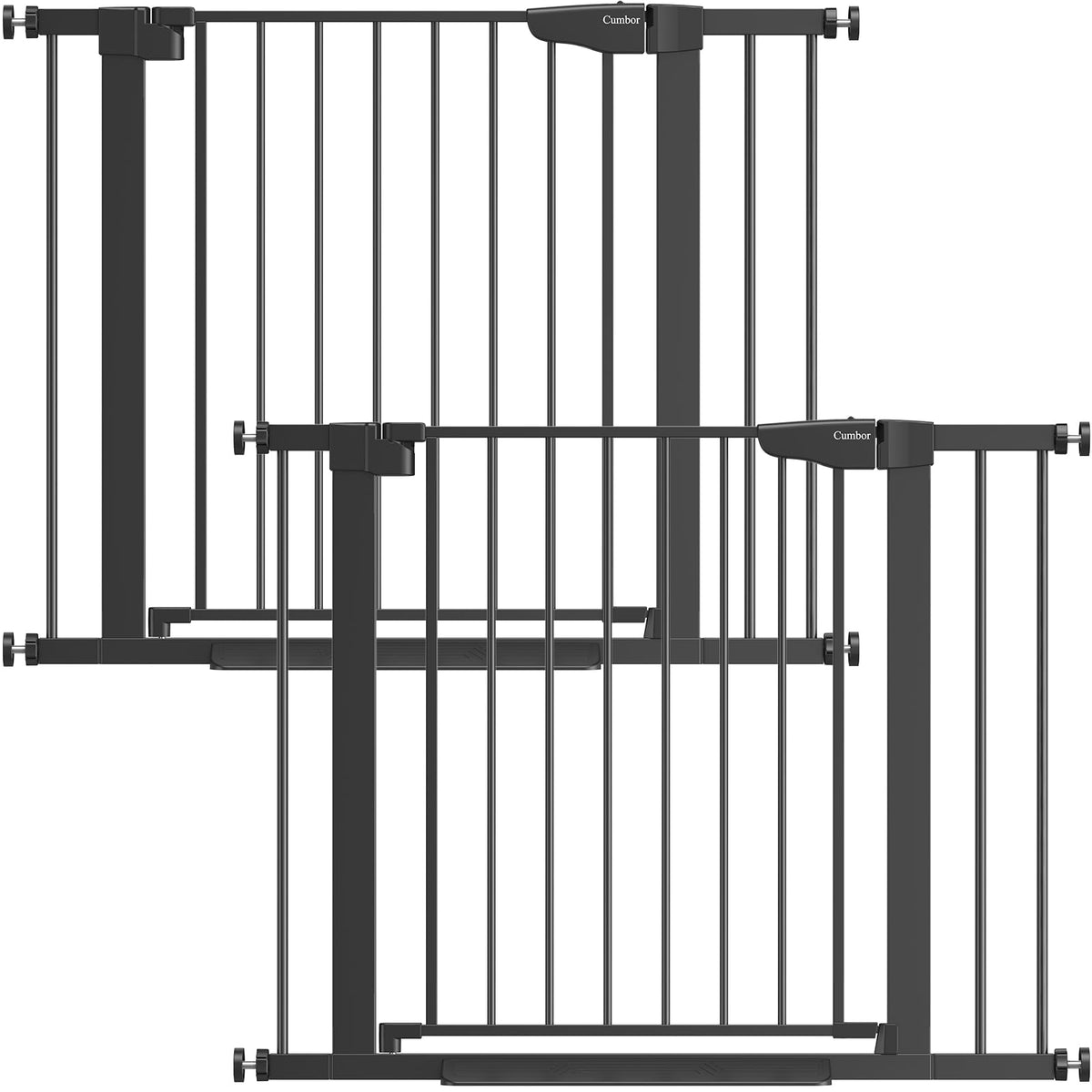 Cumbor 29.7-51.5 in Extra Wide Baby Gate for Stairs, Dog Gate Indoor Black