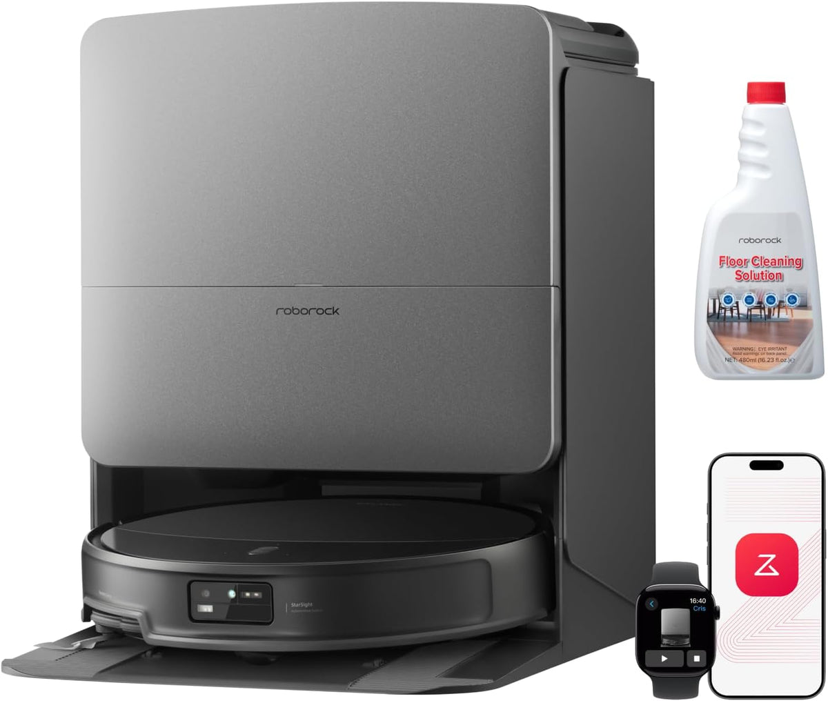 roborock Saros 20 Robot Vacuum and Mop with Official Floor Cleaning Solution