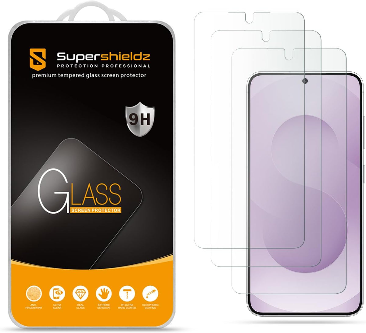 Supershieldz (3 Pack) Designed for Samsung Galaxy S26 FE / S25 FE Tempered Glass Screen Protector, Anti Scratch, Bubble Free