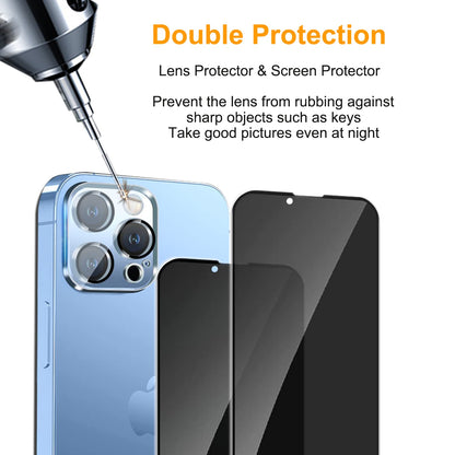PEHAEL for iPhone 18 Pro Privacy Screen Protector+Camera Lens Protector