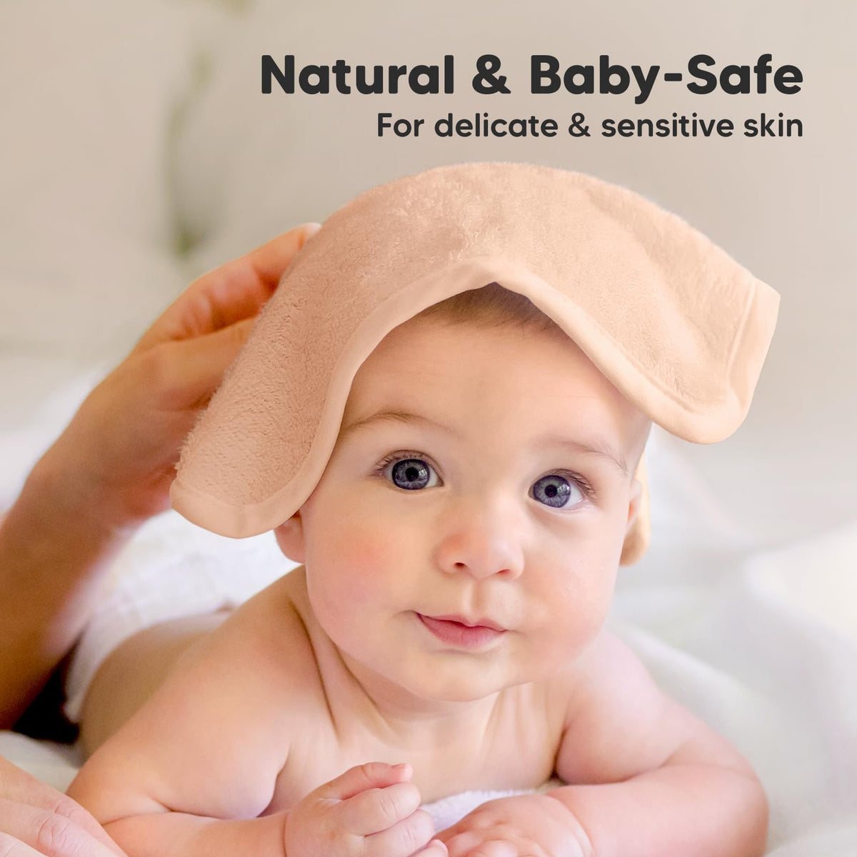 6-Pack Baby Washcloths, Soft Absorbent Washcloths for Face, Body (White)
