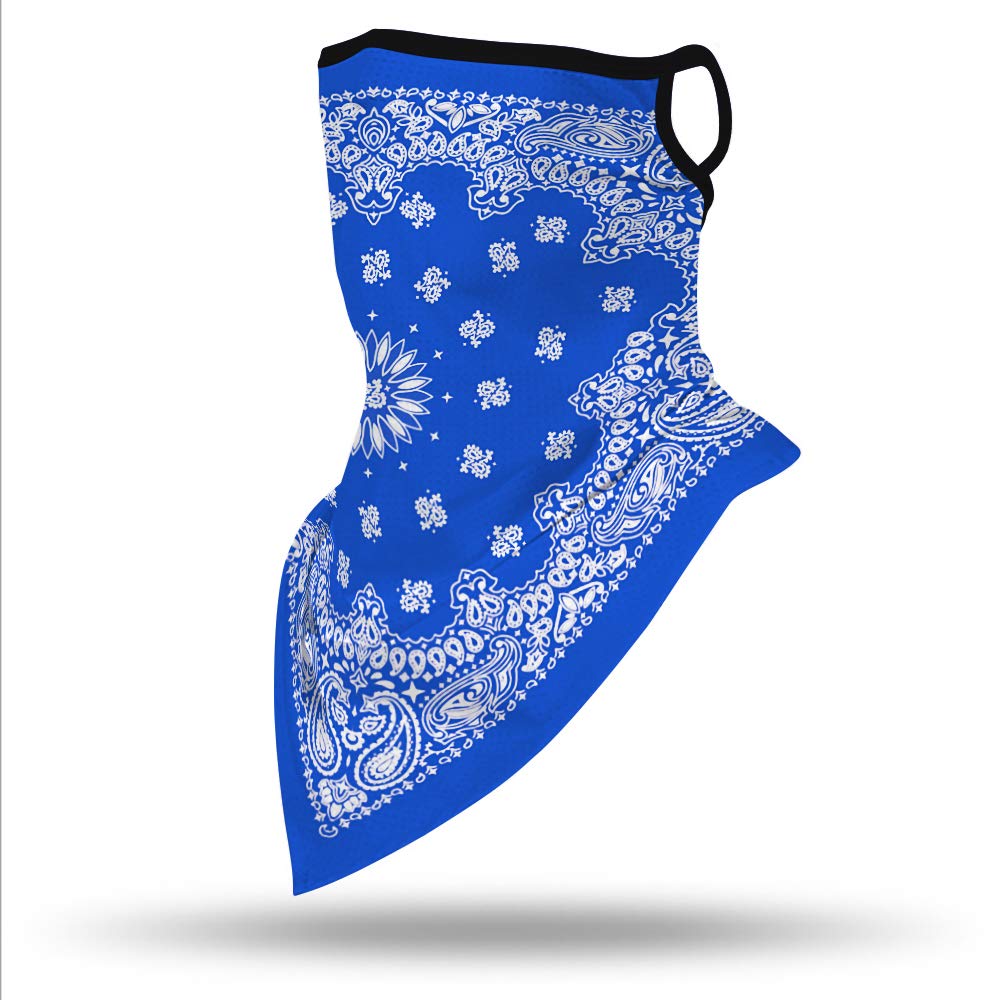 YAYOUREL Neck Gaiter Face Mask Bandanas for Men Women UV Face Scarf Cover Ear Loop Hole Facemask for Fishing Running Cycling