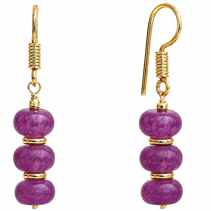 Gempires Beaded Gemstone Dangle Earrings for Women, Boho Gold Birthstone