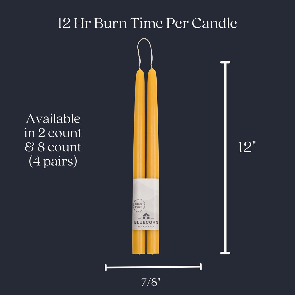 Taper Candles, 12 Inch Terracotta, 2 Count