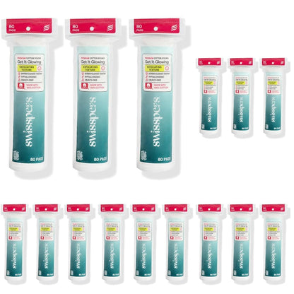 Swisspers Premium Cotton Rounds, Dual-Sided, 100 Count (Pack of 6)