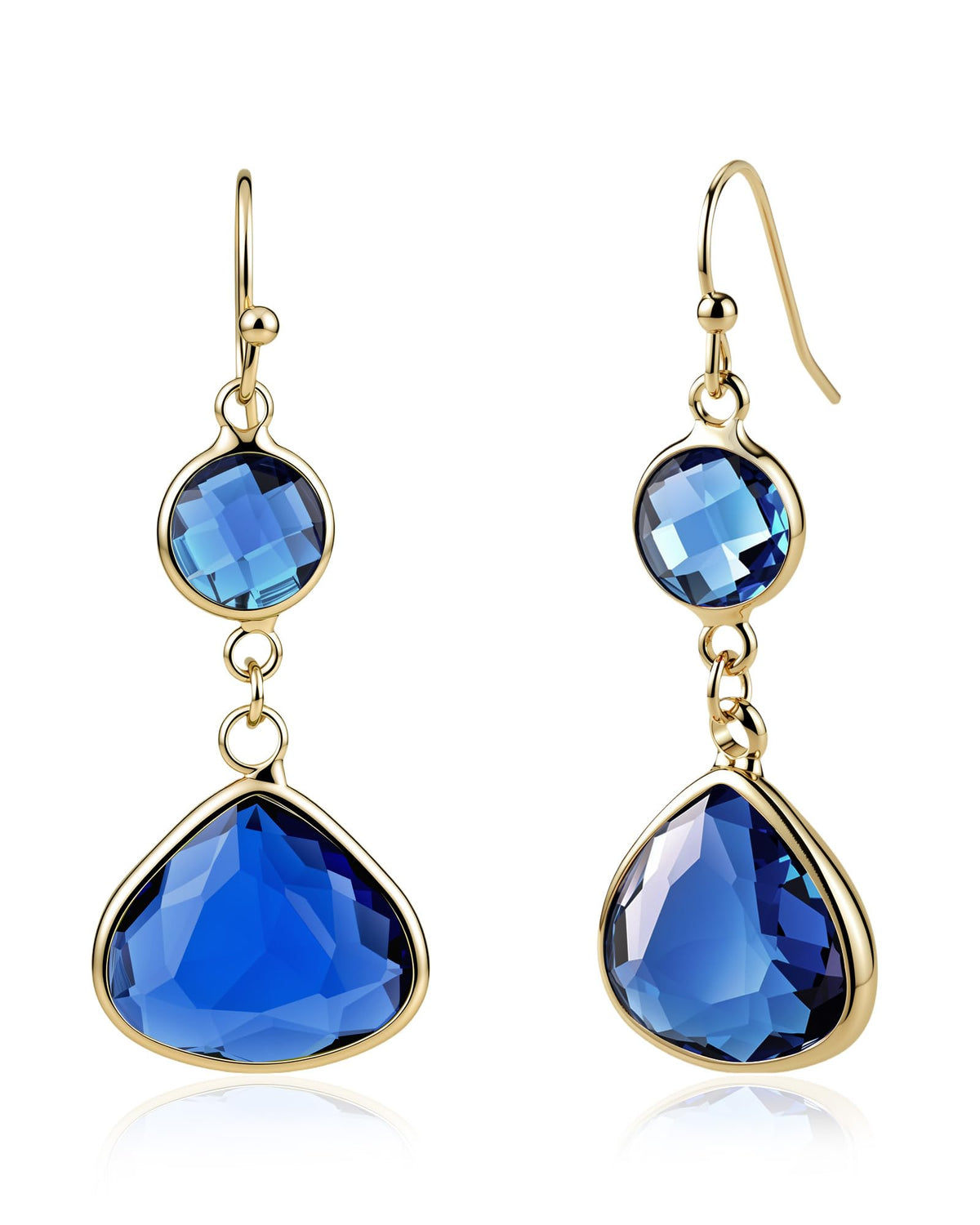 Handmade Dangle Drop Birthstone Earrings 14K Gold - Plated Hypoallergenic Lightweight & Comfortable Elegant Gemstone Earrings for Women