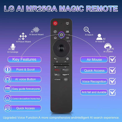 Magic Remote for LG-TV-Remote, Replacement for LG Smart TV Remote Control, AN-MR20GA Compatible Universal Remote Control with Voice, Pointer and Netflix/Prime Video Hotkeys