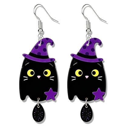 Hocus Pocus Earrings for Women Spooky Witch Halloween Pumpkin Earrings Halloween Accessories Witch Jewelry