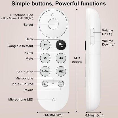 Replacement for Samsung TV Remote, for All 2018-2024 Samsung Remote Control for Smart TV with Voice Control. No Solarcell. 2-Year Warranty.