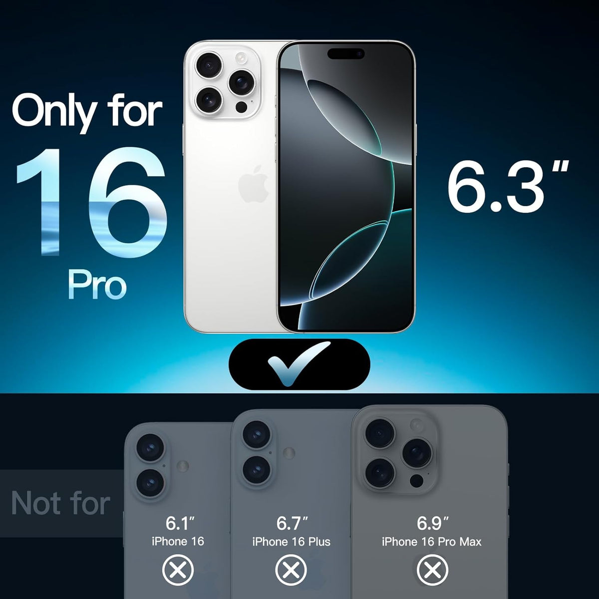 JETech Privacy Screen Protector for iPhone 16 Pro Max, 2-Pack