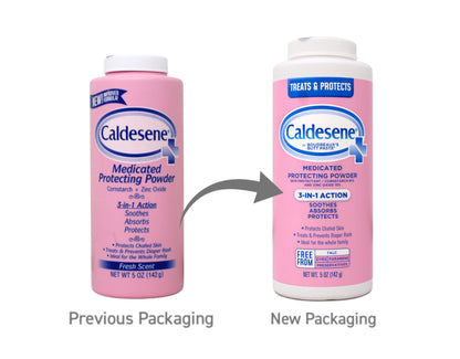 Caldesene Medicated Protecting Powder with Zinc Oxide & Cornstarch-Talc Free, 5 Ounce (5 Pack)