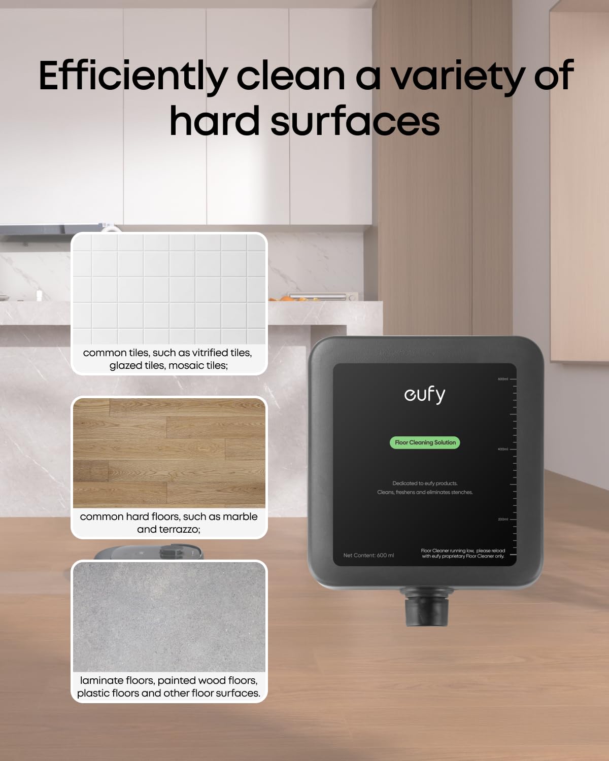 eufy Floor Cleaning Solution for E25, 600 ml