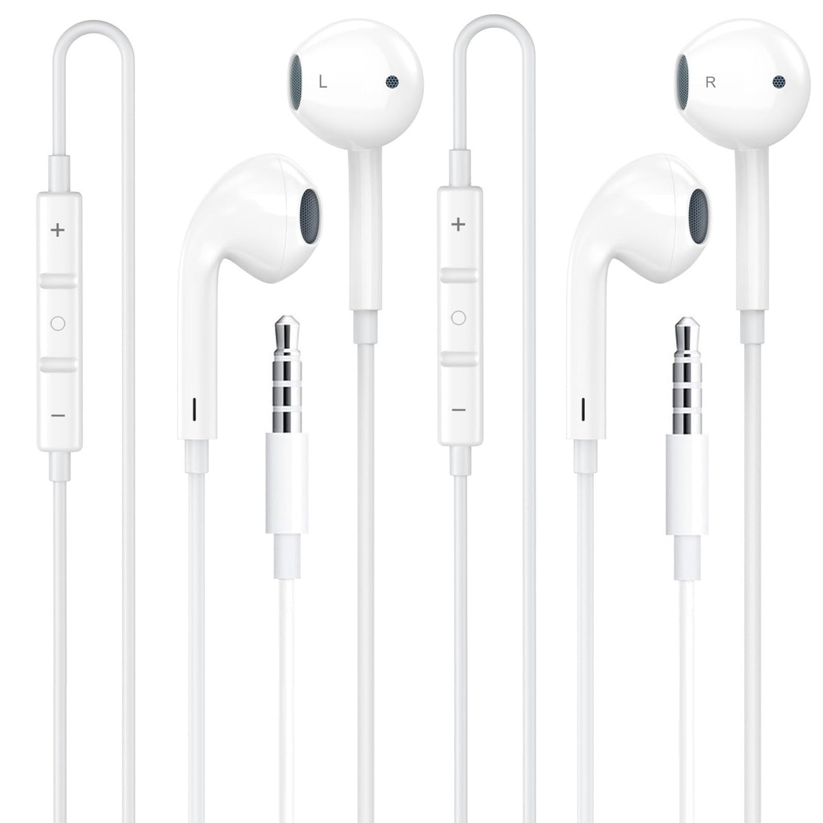 2 Pack Apple MFi Certified Wired Earbuds for iPhone, Lightning Headphones