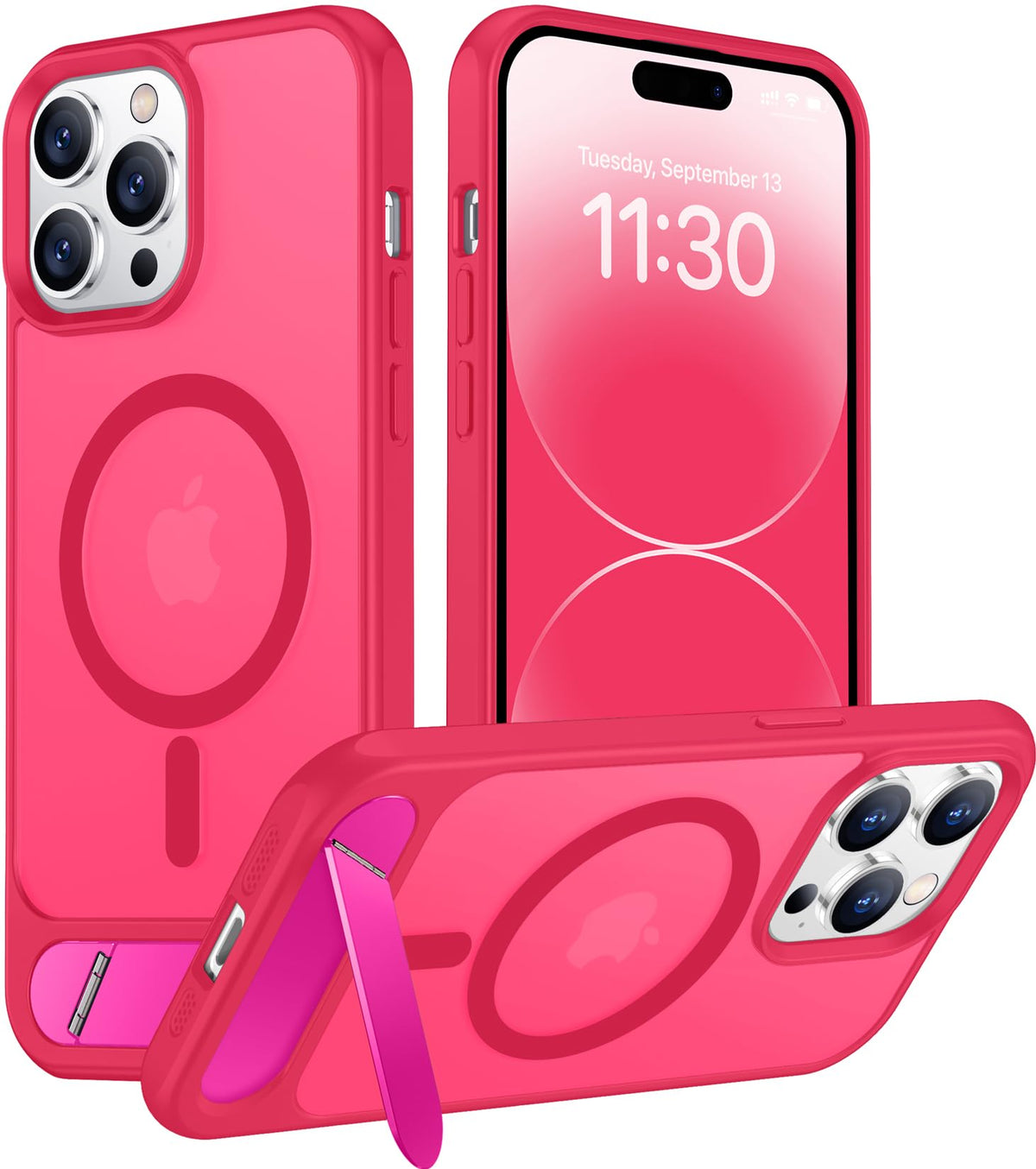 Temdan Magnetic Compatible with iPhone 16 Pro Max Case, [Built-in Invisible Kickstand][Compatible with MagSafe] [Military Grade Shockproof] Slim Translucent Matte Phone Case for iPhone 16 Pro Max 6.9"