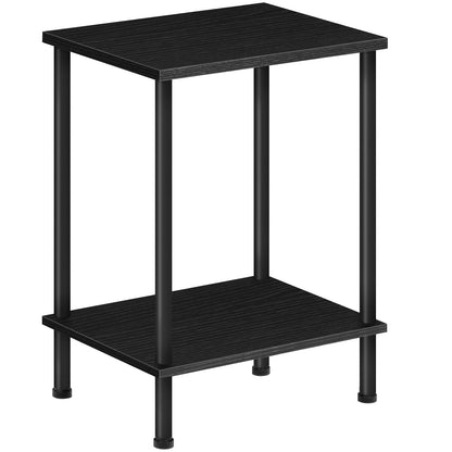 HOOBRO End Table, Small Side Table, Nightstand with 2-Layer Storage Shelves, Sofa Table for Small Spaces, Living Room, Bedroom, Stable Frame, Easy Assembly, Rustic Brown BF09BZ01