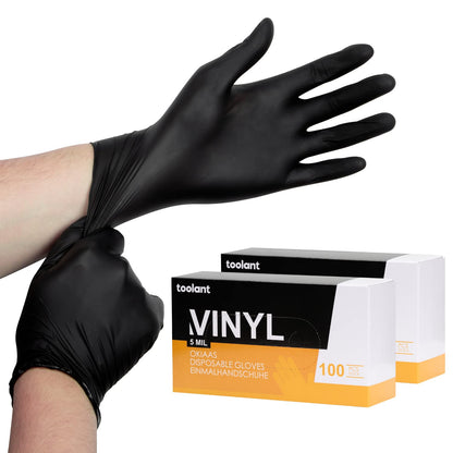 OKIAAS Vinyl Disposable Gloves, Latex-Free, Powder Free, Food Grade