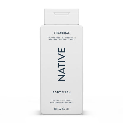 Native Clean Body Wash for Women & Men, Powder & Cotton Scent, 18 fl oz