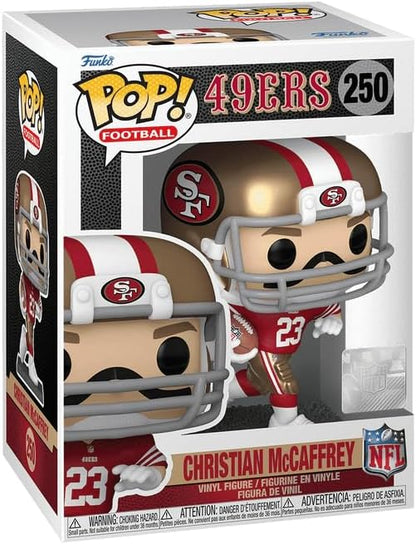 Christian McCaffrey #250 Funko POP! Football San Francisco 49ers Figurine Bundle with HOFSM Protector Case