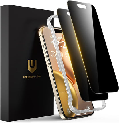 UNBREAKcable Privacy Screen Protector for iPhone 15, Full Coverage