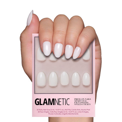 Glamnetic Press On Nails, Short Almond Glossy, Fake Nails 24pc Nail Kit