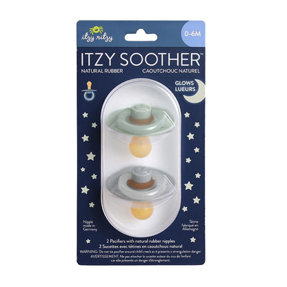 Itzy Ritzy Natural Rubber Pacifiers for 0–6 Mos, Set of 2, Blossom/Rosewood