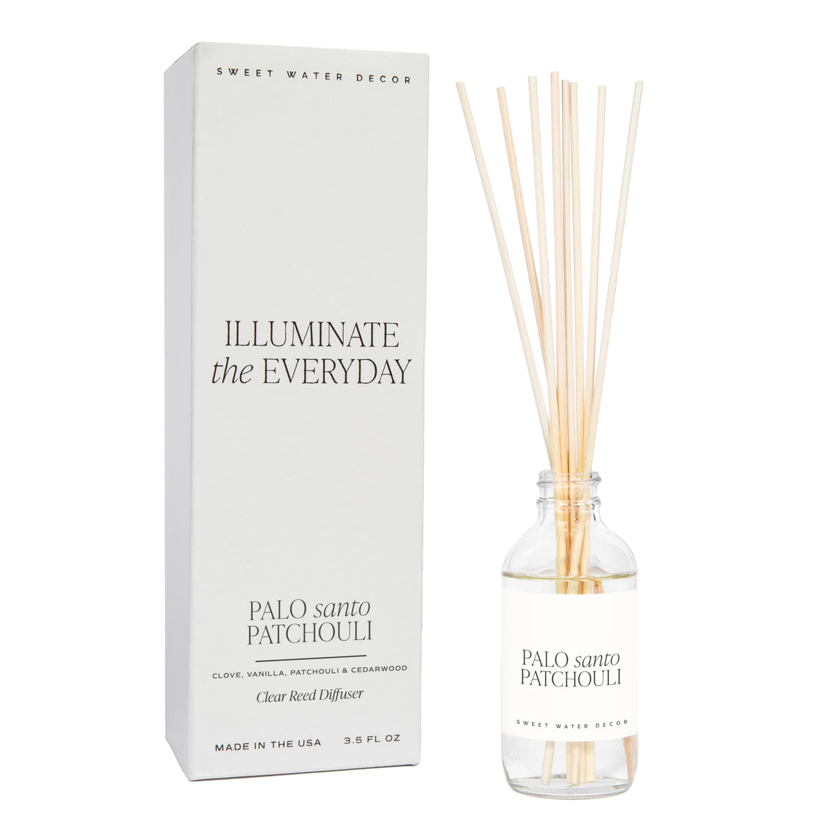 Sweet Water Decor Spa Day Reed Diffuser Set - Sea Salt, Jasmine, Wood, and Cream Scented Diffuser - Relaxing Spa Scent Diffusers for Home, Long Lasting Fragrance, Made in the USA