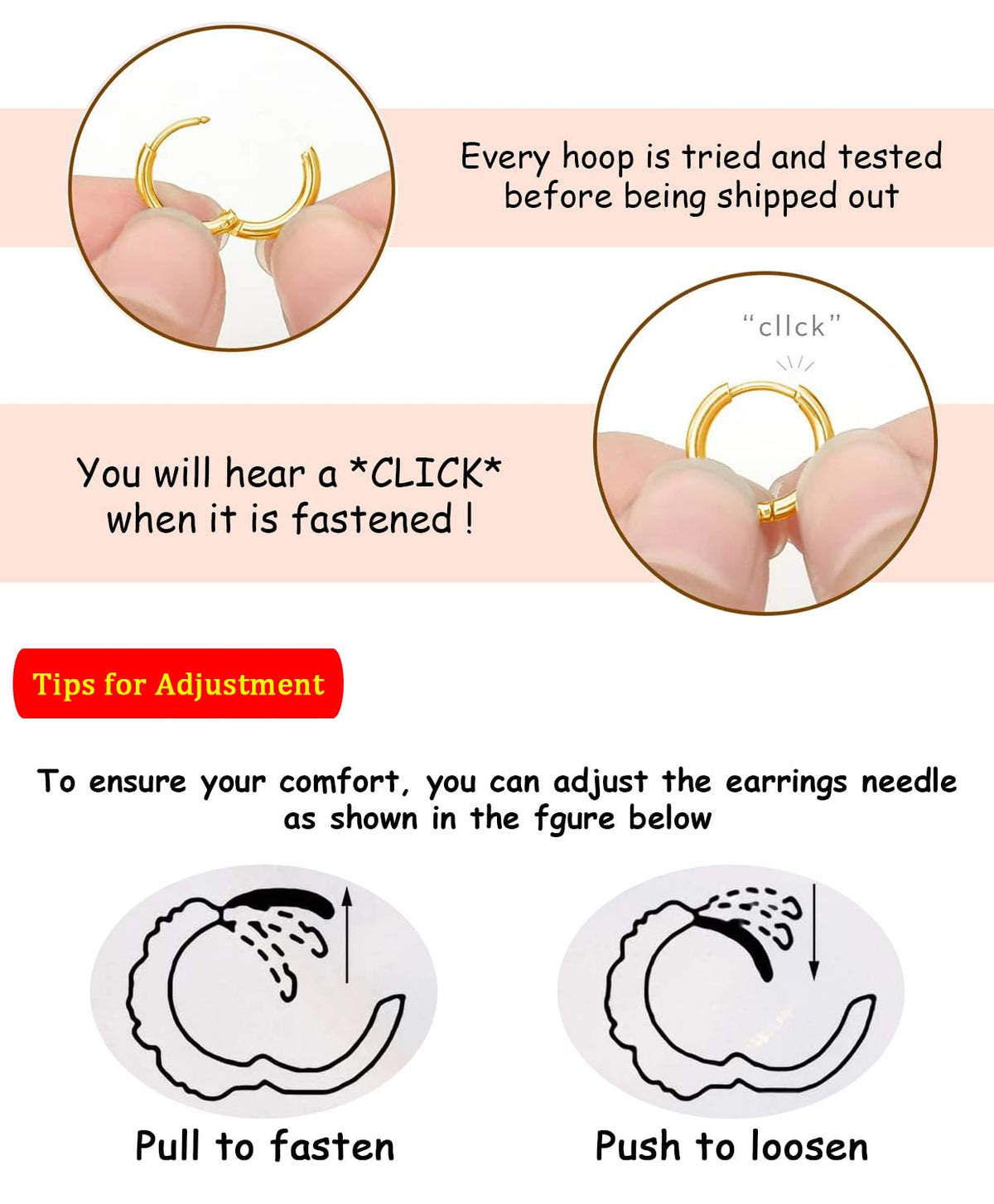 CZ Huggie Hoop Earrings, Stainless Steel Small Hoop Earrings
