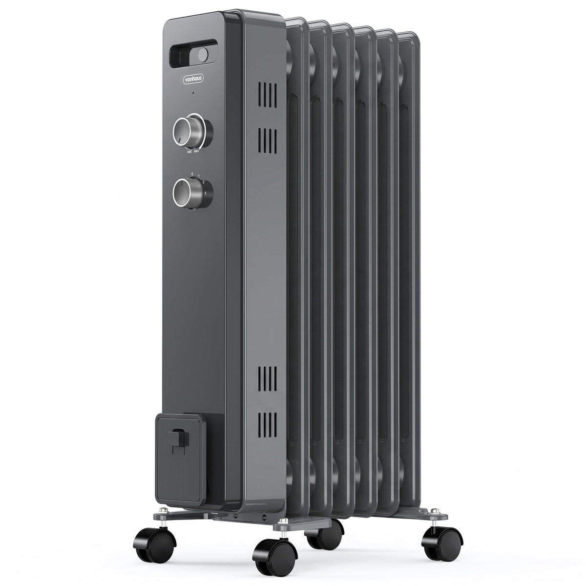 VonHaus Oil Filled Radiator 11 Fins – 2500W, 3 Heat Settings, 24 Hour Timer