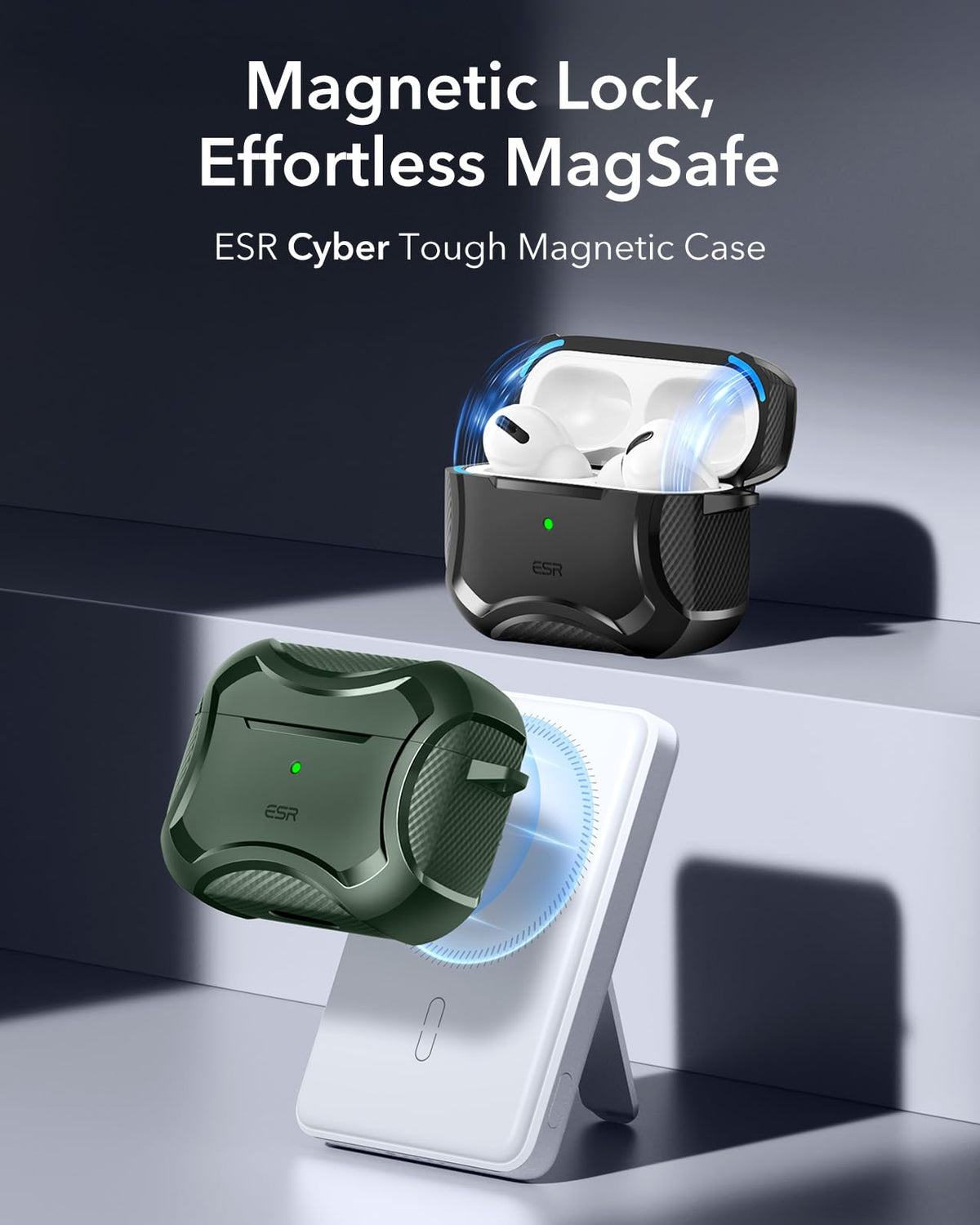 ESR for AirPods Pro 2 Case, Compatible with MagSafe, Cyber Series, Black