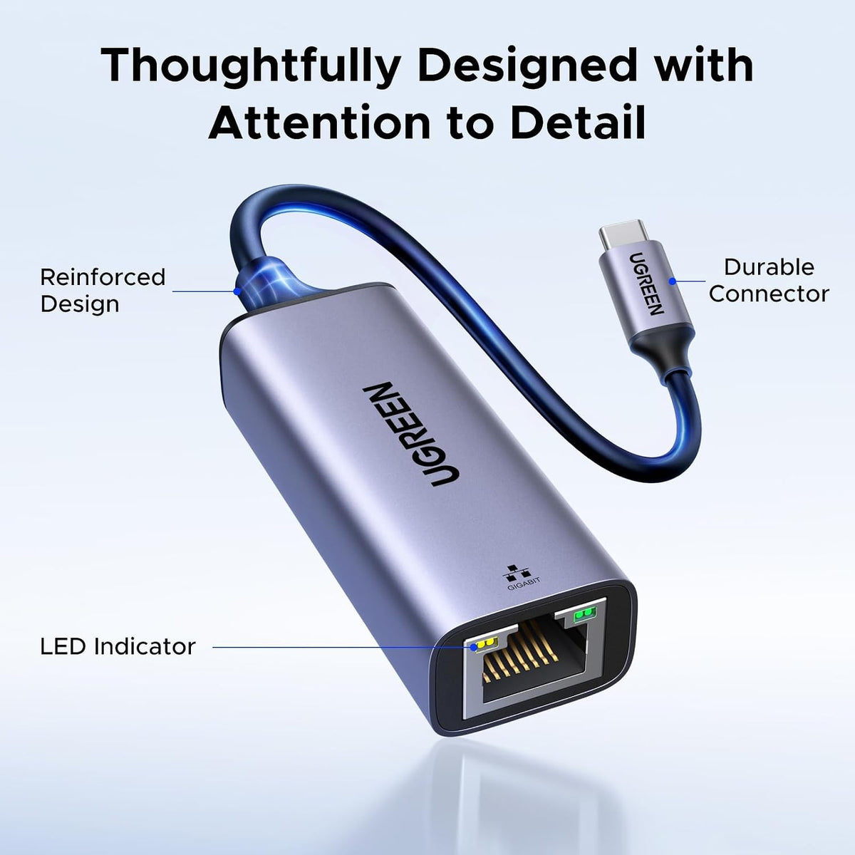 UGREEN USB C to Ethernet Adapter, Plug and Play 1Gbps Aluminum Adapter