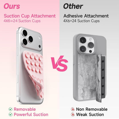 Upgraded Double Sided Silicone Suction Phone Case Detachable Mount, White