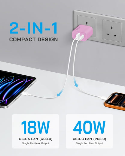 [4 Pack] 20W USB C Charger Block Fast Charging Multiport Adapter