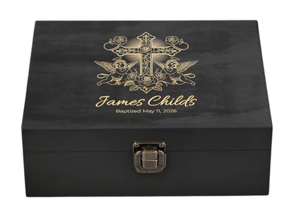 Personalized Wooden Keepsake Box, Custom Engraved Memory Box with Lid