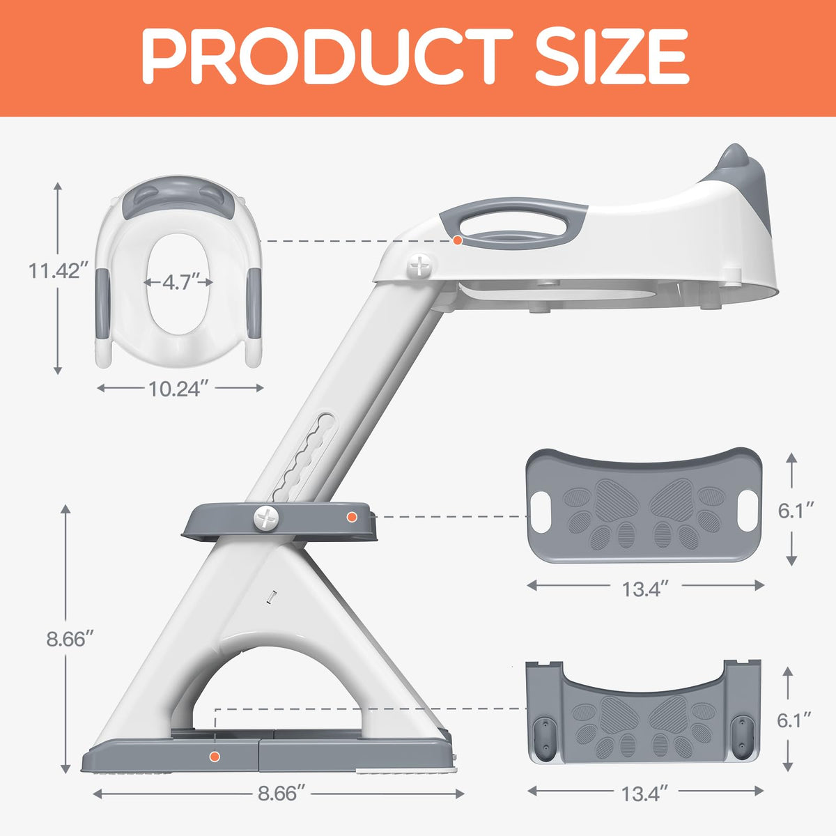 Potty Training Toilet for Toddlers, 2-in-1 Potty Training seat, Anti-Slip (Chocolate, Bear)