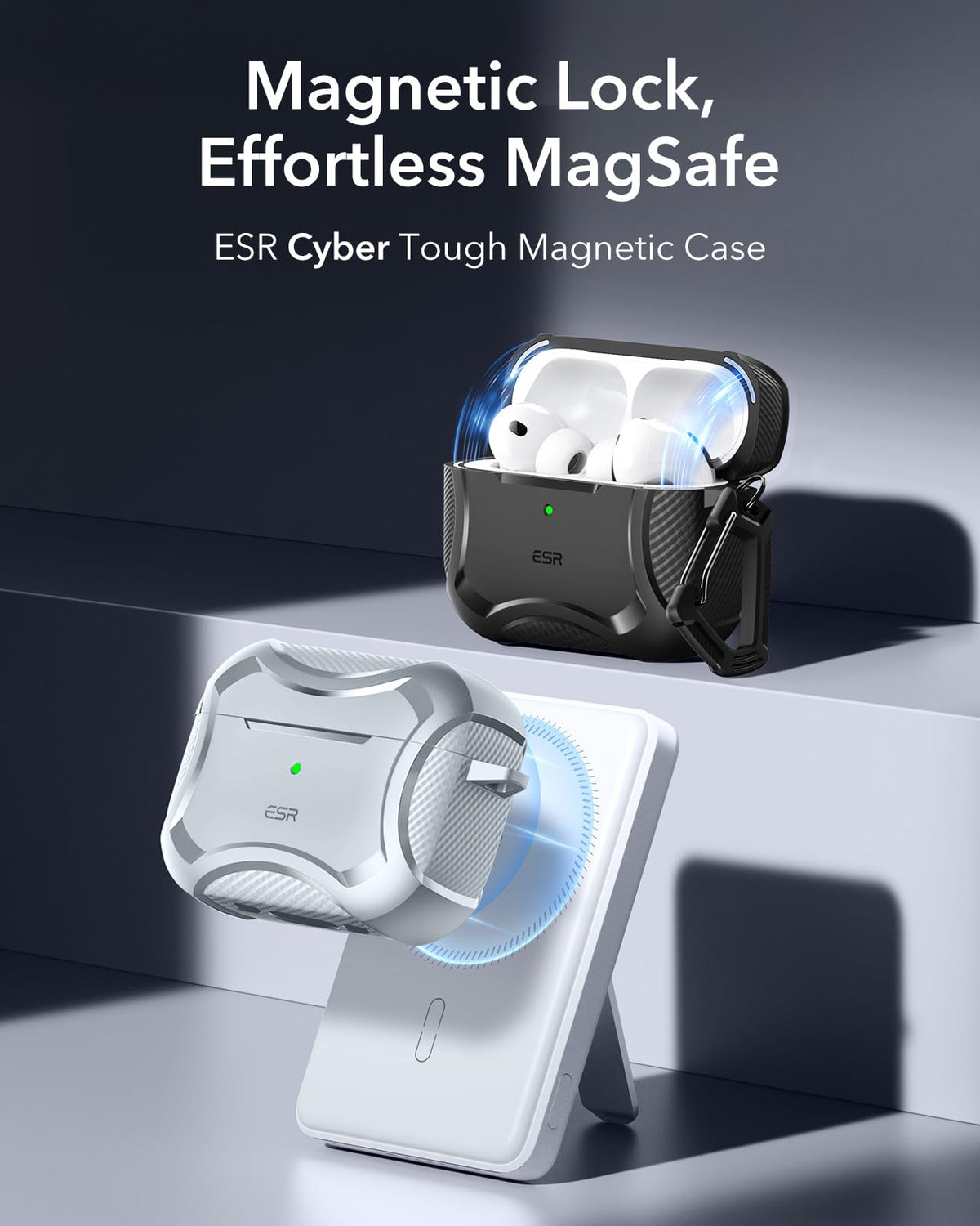ESR for AirPods Pro 2 Case, Compatible with MagSafe, Cyber Series, Black