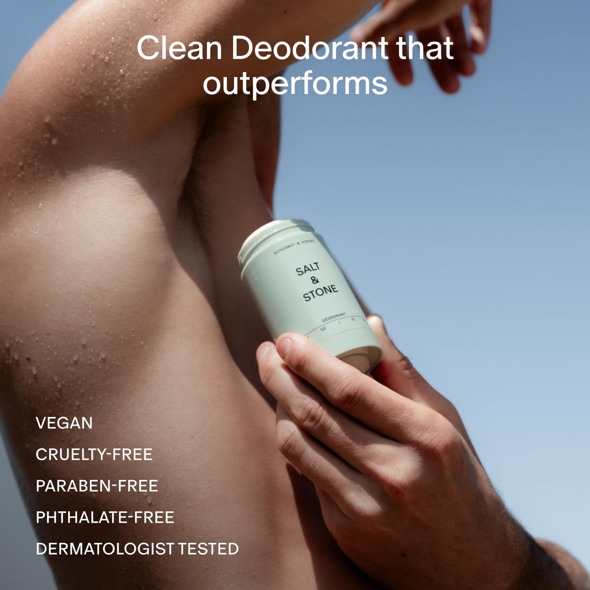 Salt & Stone Aluminum-Free Deodorant, Women & Men Santal & Vetiver 2.6 oz