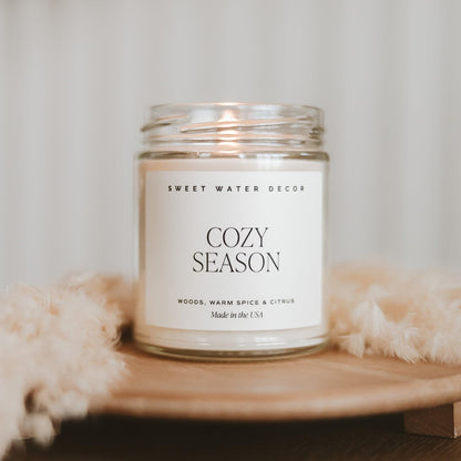 Sweet Water Decor Cinnamon Roll Candle, 9oz Clear Jar, Fall Scent