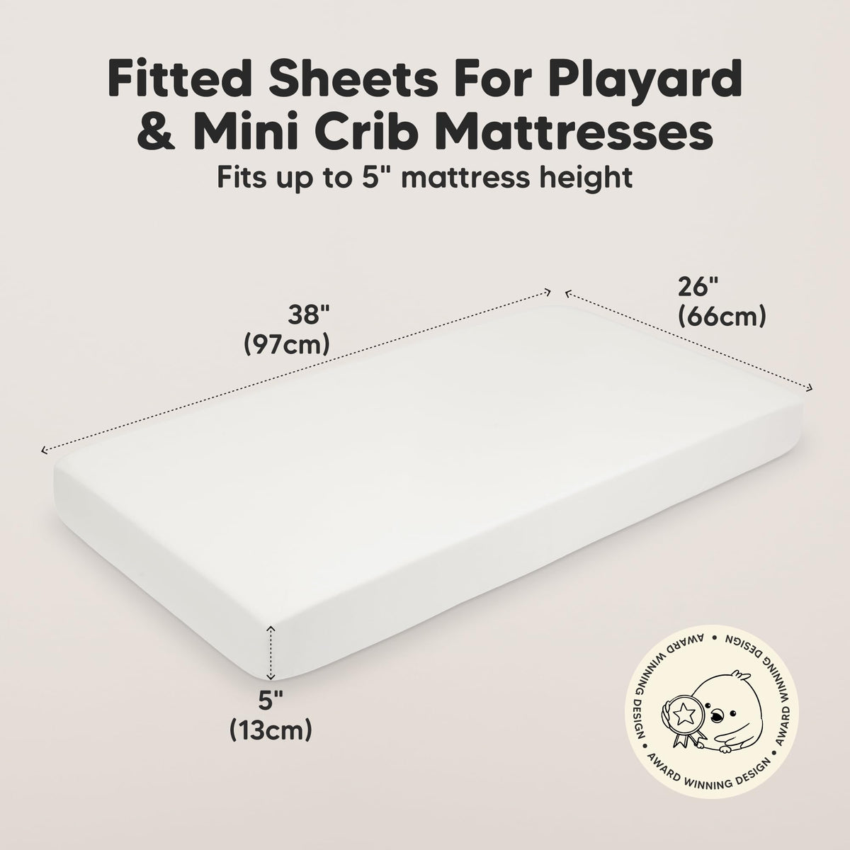 2pk Mini Crib Sheets Fitted 38x26 Pack N Play Mattress Sheet (Bumble Bear)