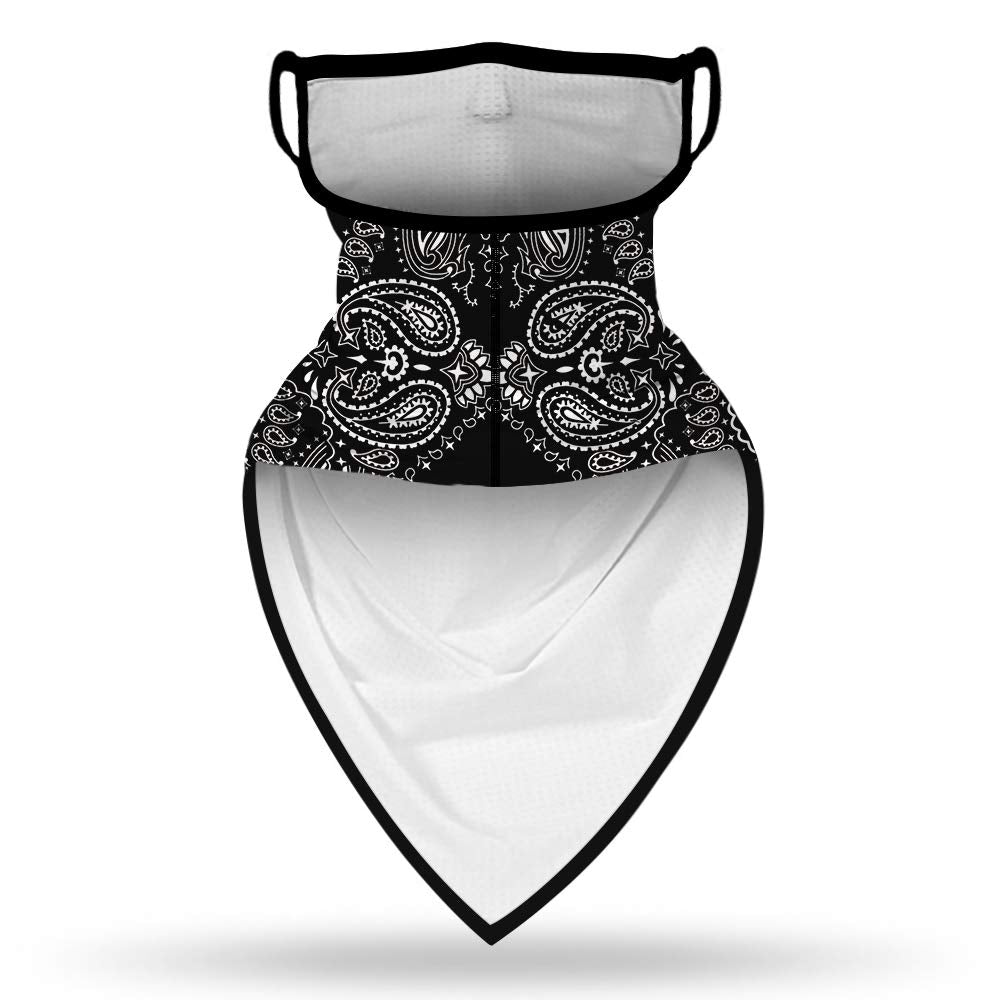 YAYOUREL Neck Gaiter Face Mask Bandanas for Men Women UV Face Scarf Cover Ear Loop Hole Facemask for Fishing Running Cycling
