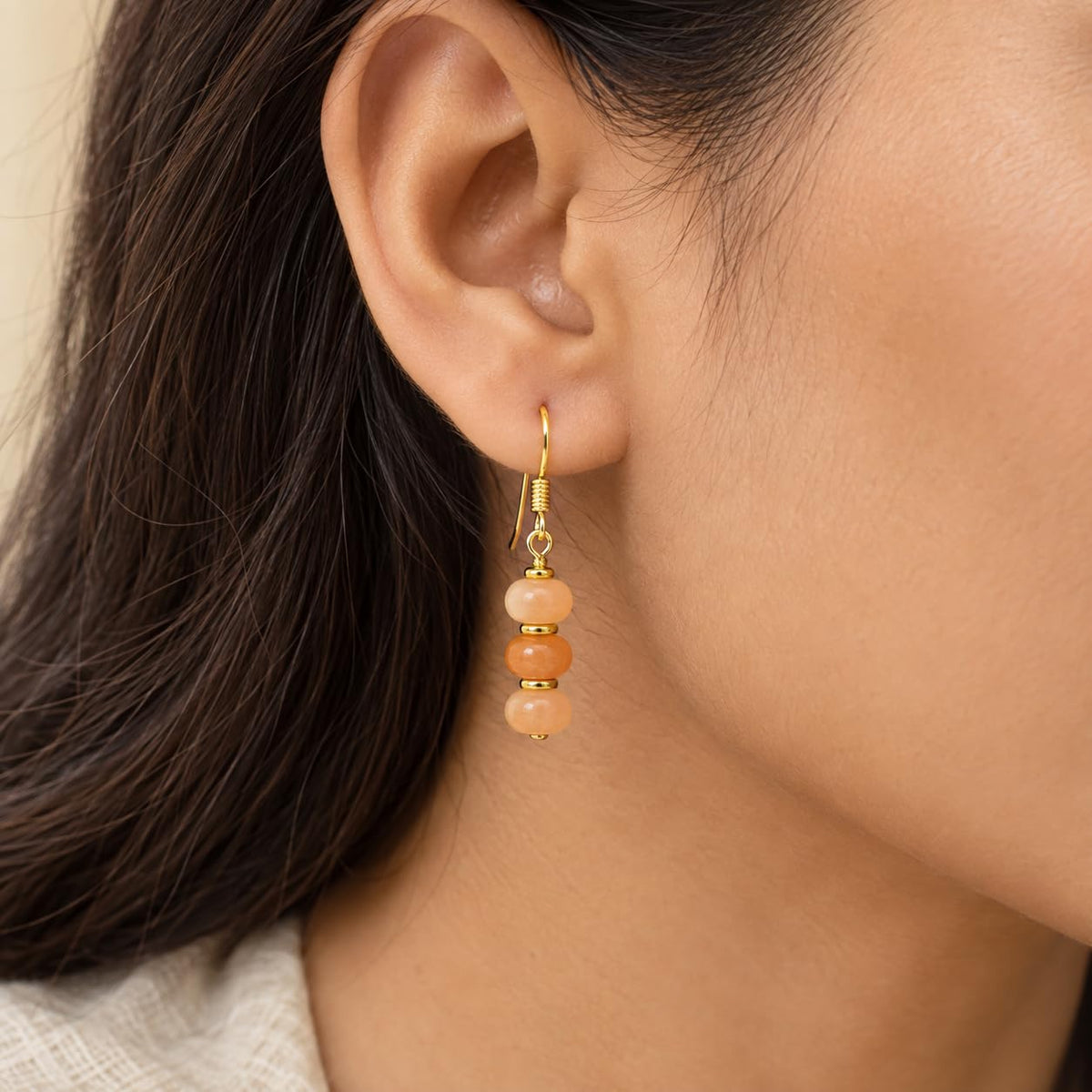 Gempires Beaded Gemstone Dangle Earrings for Women, Boho Gold Birthstone
