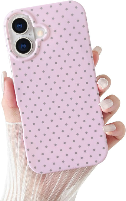 Yeddabox for iPhone 15 Case Cute Polka Dot Phone Case Soft TPU Slim Shockproof Phone Cover for Women Girls, Blue